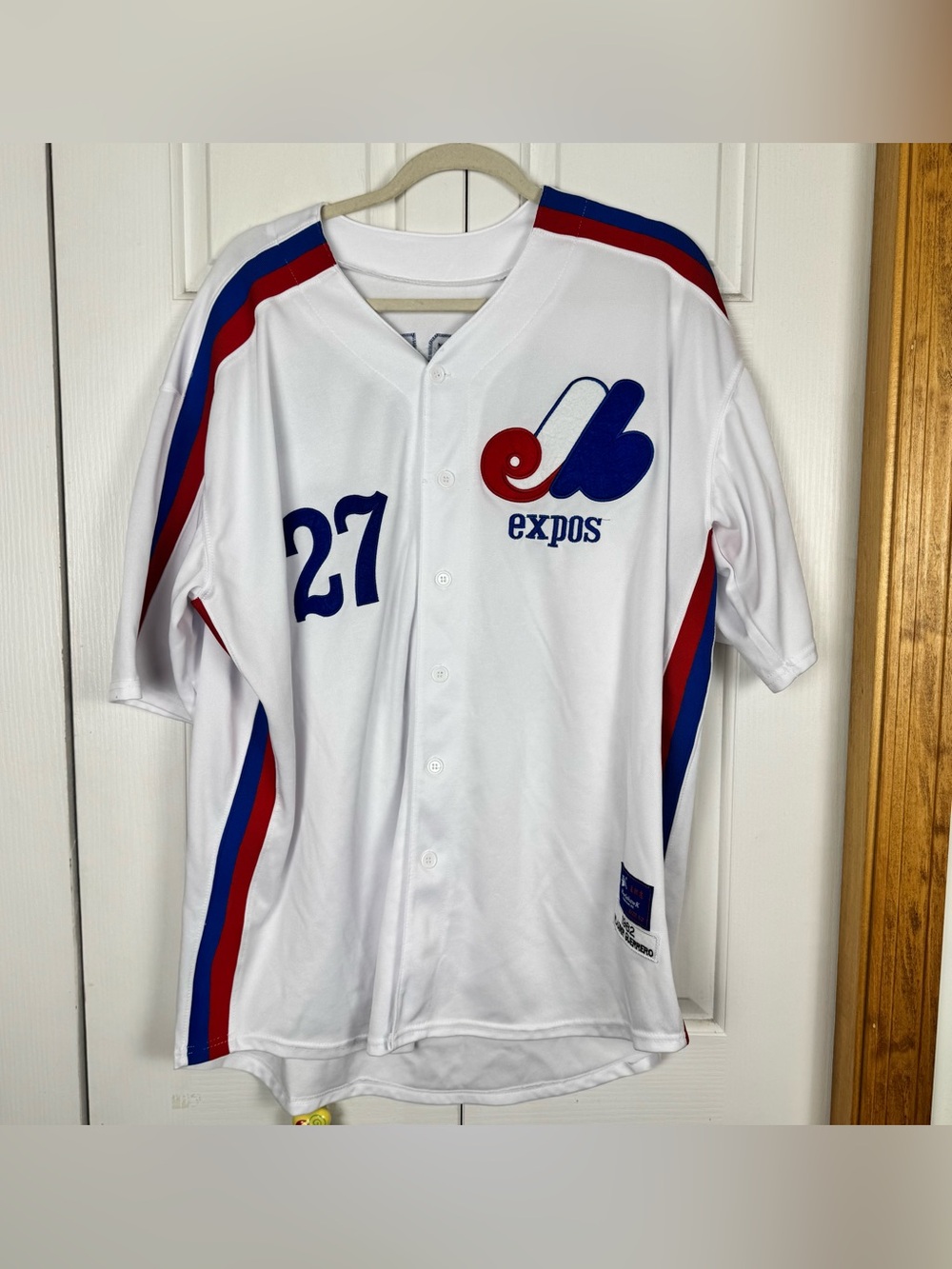Guerrero Expos Baseball Jersey with Red & Blue Accents - #27